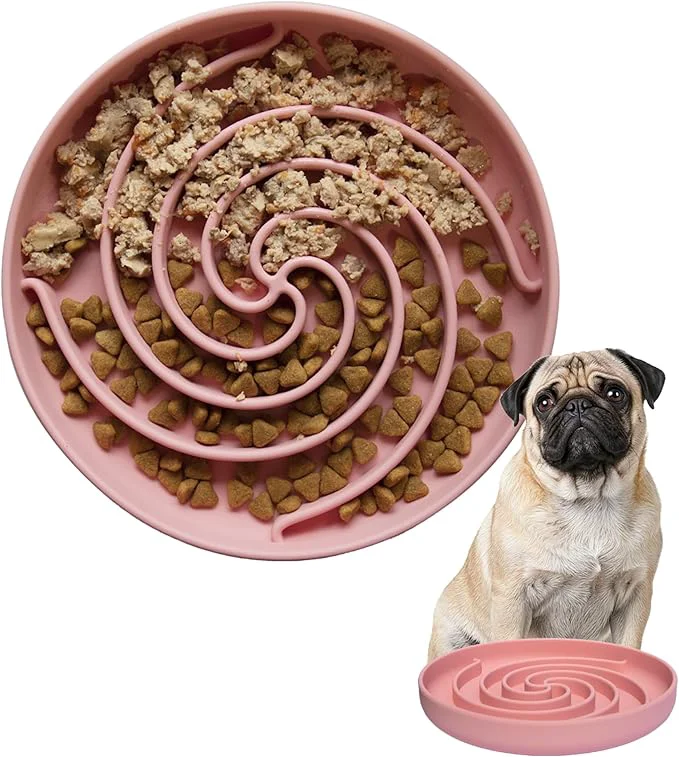 Traditional Slow Feeder Dog Bowls Dishwasher Microwave Safe Silicone Puppy Puzzle Bowl with Non-Slip Design for Eating Powder Pink About ThisOverview Original