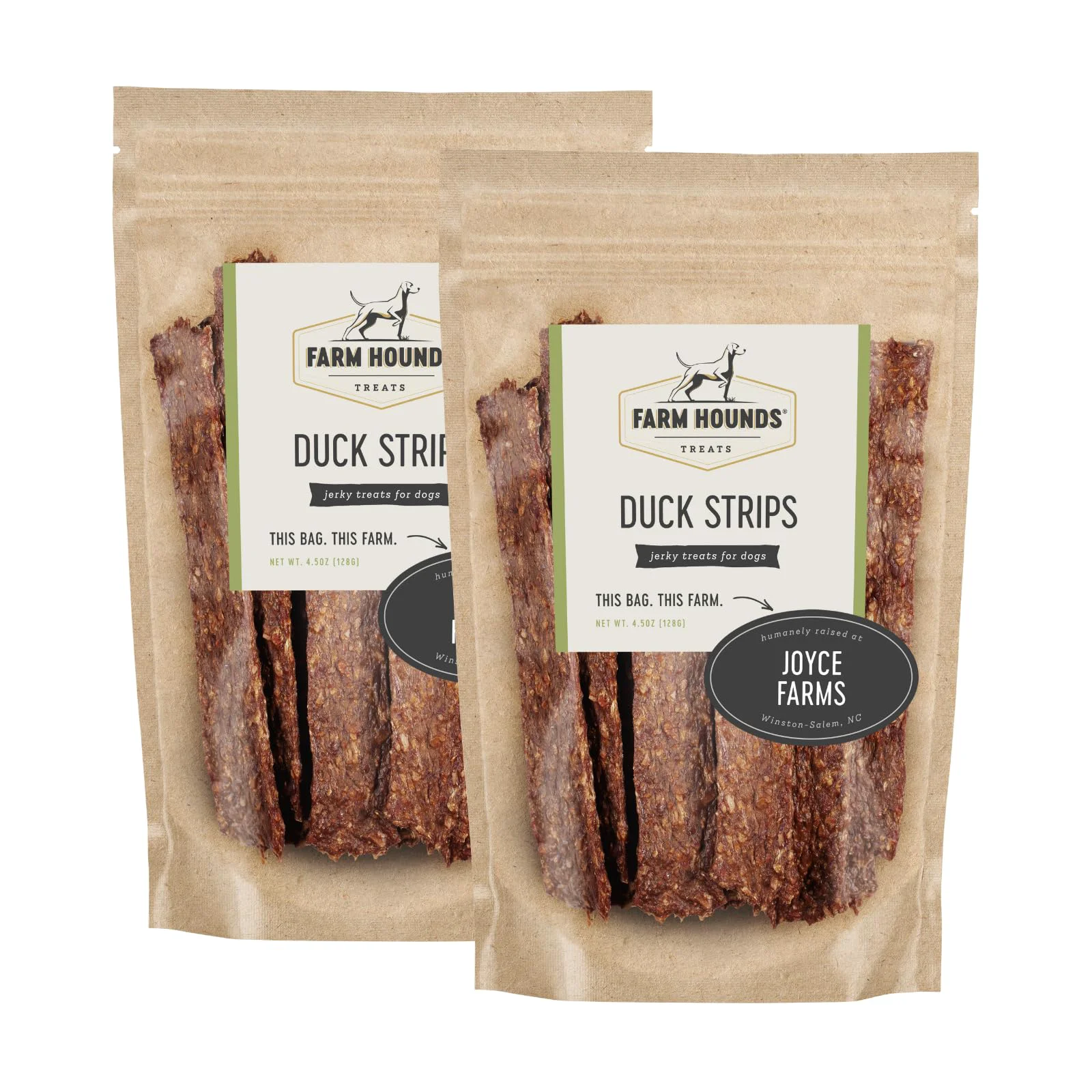 Expertly Made Farm Hounds Duck Strips – Premium Natural Dog Jerky USA-Made 2-Pack Refined