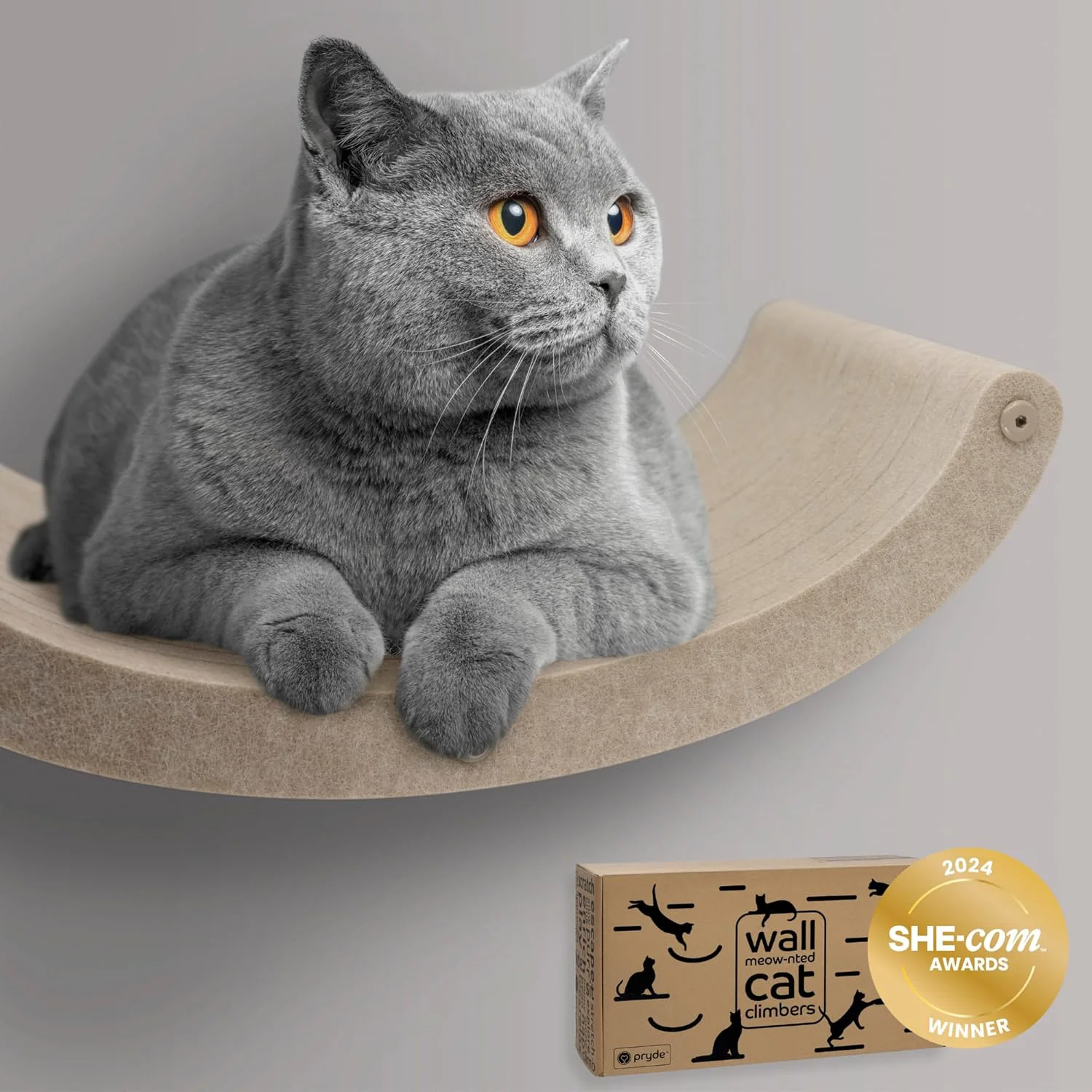 Superior Wall Mounted Cat Hammock Bed by Pryde Pets – Floating Perch Recyclable