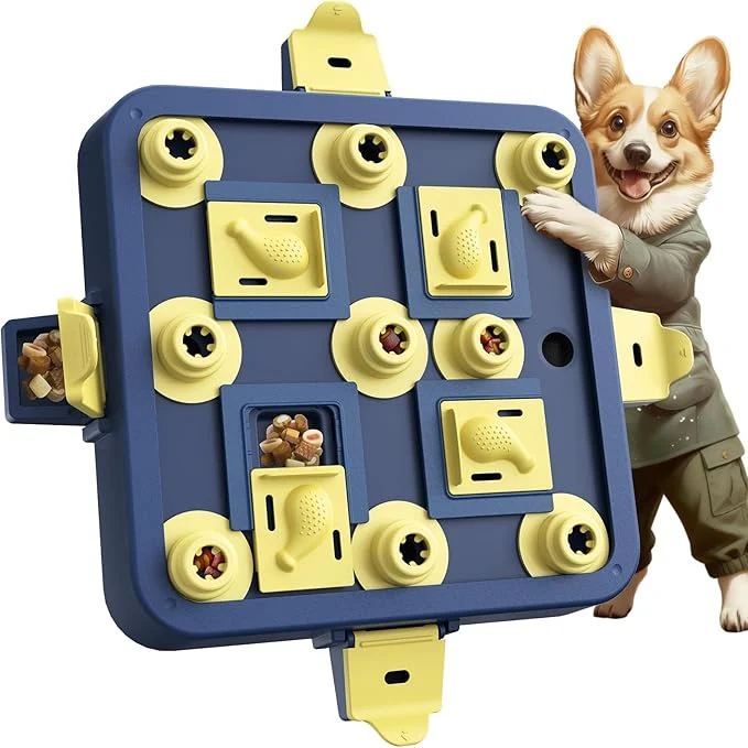 Breathable KADTC Dog Chess Puzzle Toy U.S. Brand Design – 3 Levels of Step-by-Step Challenge Easy-to-Advanced for Smart Dogs Interactive Boredom Buster Mental Stimulation Enrichment Puppy Treat Brain GamesAbout This Authentic