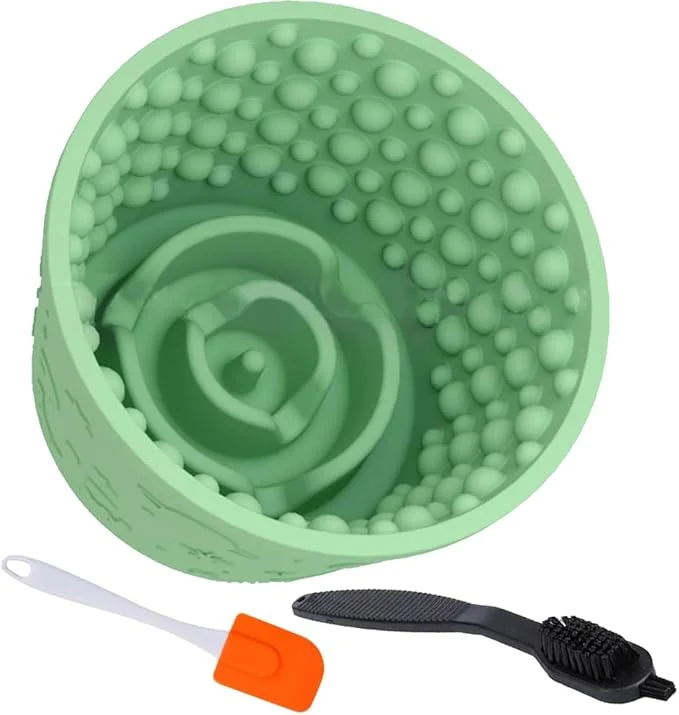 Efficient Dog Lick Bowl Anxiety Relief Non-Slip Silicone Treat Bowl Durable Anti-Choking Long-Lasting Enrichment Slow Feeder Licking Mat for Medium Large Breed zable BPA Silicone Dishwasher SafeAbout ThisOverview