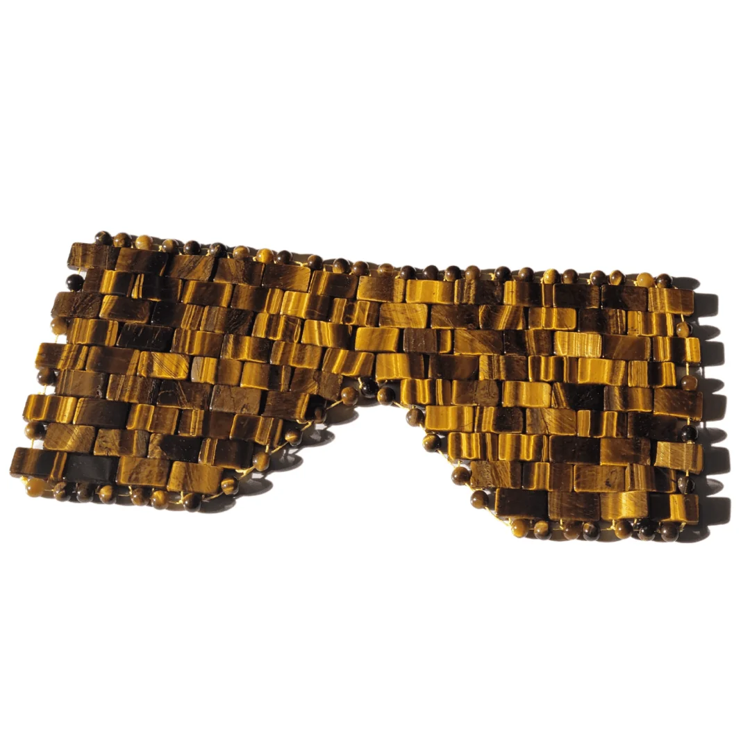 Organic Tiger Eye Gemstone Eye Mask – Handmade Traditional