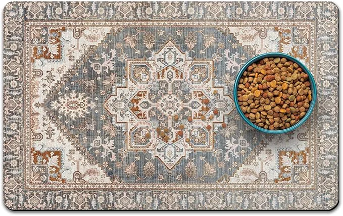 Convenient Dog Food Mats for Floors Absorbent and Quick-Drying Pet Cat Food Mat Minimalist
