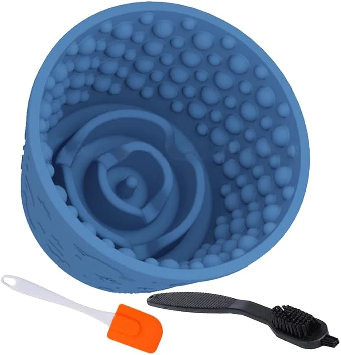 Elite Dog Lick Bowl with Brush Scraper Anxiety Relief Non-Slip Treat Dispenser Durable Anti-Choking Enrichment Slow Feeder Licking Bowl for Medium Large Breed zable BPA Silicone Dishwasher SafeAbout ThisOverview Convenient