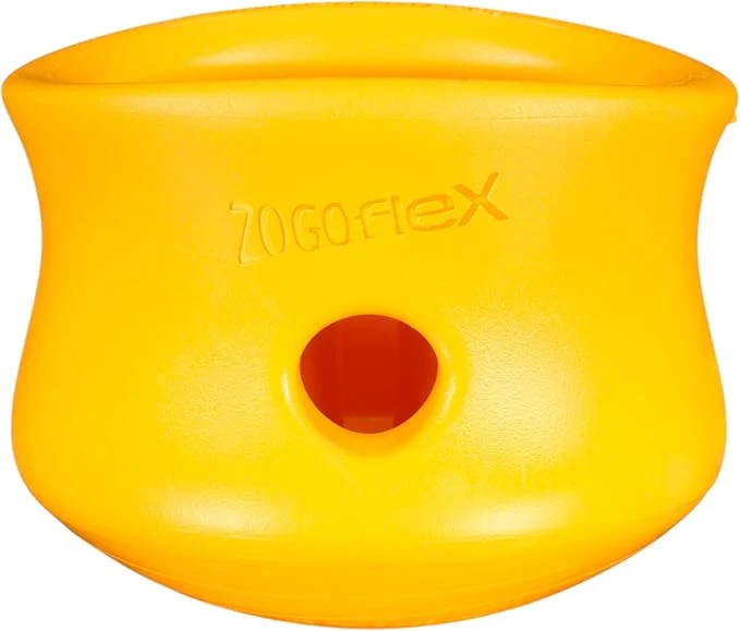 Contemporary WEST PAW Zogoflex Toppl Interactive Treat Dispensing Puzzle Dog Toy for Mental Stimulation Enrichment-Holds Kibble Treats-Lickable zable Dishwasher Safe-Made in USA-Small-Sunflower YellowAbout This World-Class