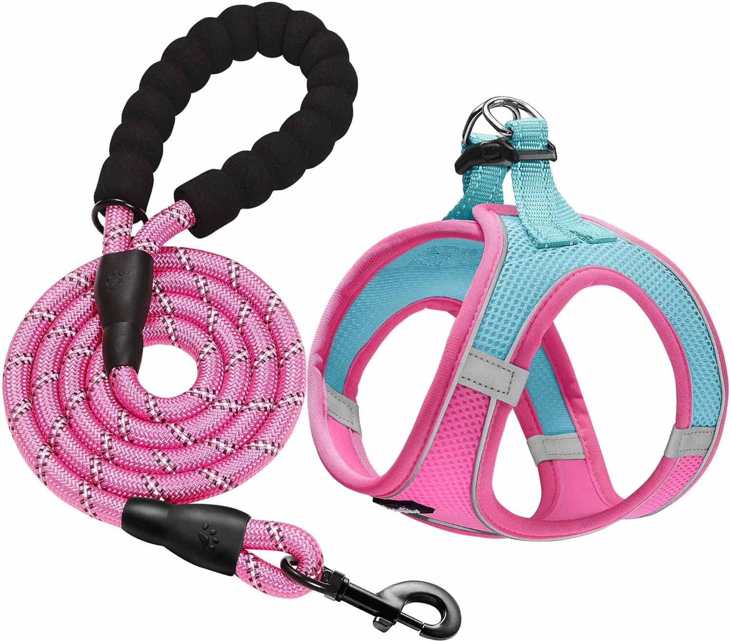 Eco-Friendly haapaw Dog Harness with Leash Set No Pull Adjustable Reflective Step-in Puppy Harness with Thickened Padded Vest for Extra-Small Small Medium Dogs Selected