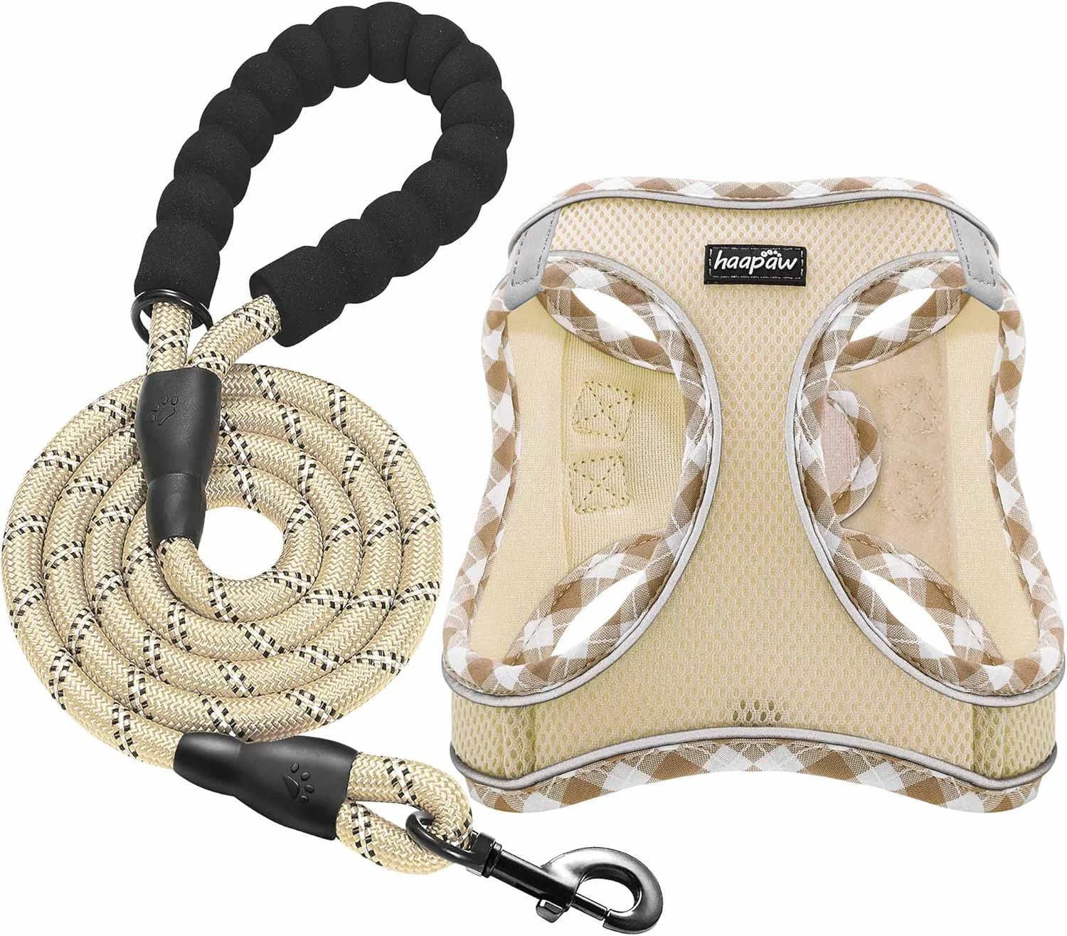 Smart haapaw Dog Harness with Leash Set No Pull Adjustable Reflective Step-in Puppy Harness with Thickened Padded Vest for Extra-Small Small Medium Dogs Crafted