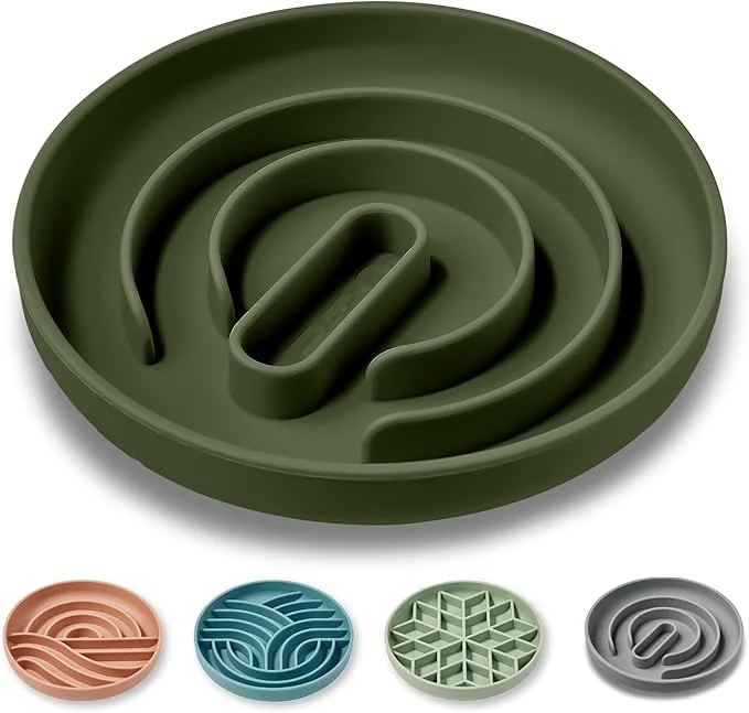 Professional OHMO Slow Feeder Dog Cat Bowl Non-Slip with Suction Cup Food-Grade Silicone Anti-Choking Anti-Bloat Camo Green M-Infinite 7.3 About ThisOverview Breathable