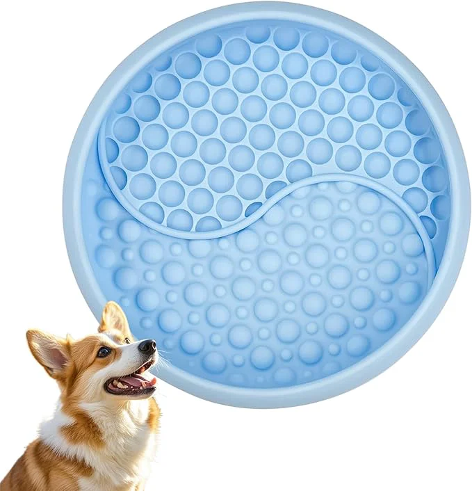 Environmentally Friendly Dog Lick Bowl – Non-Slip Slow Feeder Licking Mat Interactive Pet Enrichment Toy for Anxiety Relief and Boredom BPA Silicone Treat Dispenser Light Blue About ThisOverview Official