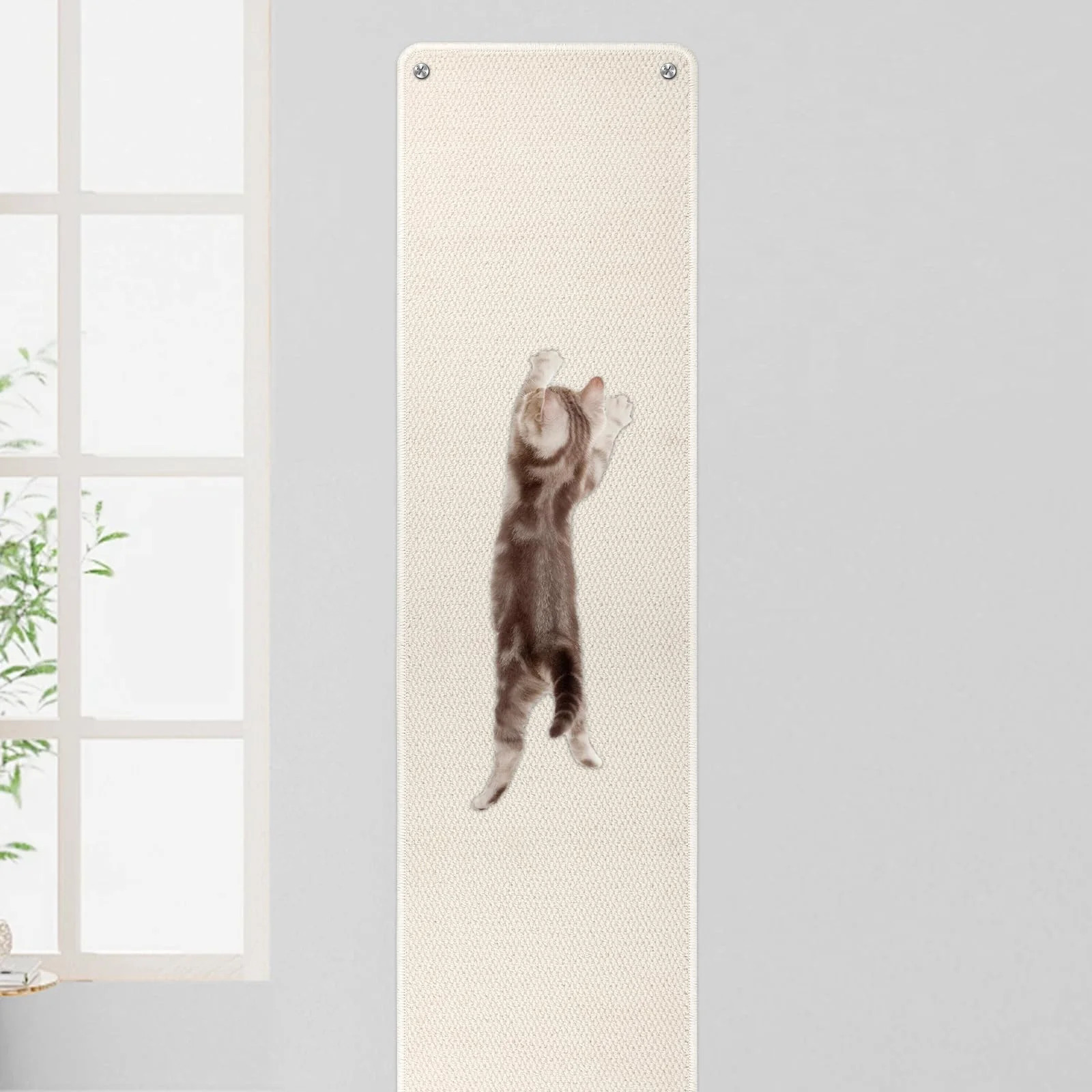 Effective FHTONGE 71×15.8 Wall Cat Scratcher – Extra Large Thickened Climbing Carpet MilkyWhite Original Design