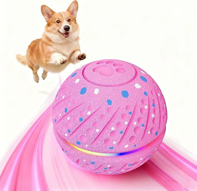 Efficient Interactive Dog Toys Self Rolling Bouncing Ball to Keep Them Busy 3 Modes Type-C Fast Charging Durable E-TPU IP54 Waterproof – for Small Medium Breeds Puppies Pink Medium About This High-Quality