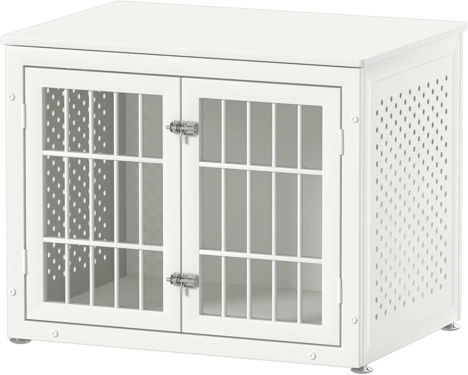 Green 32 Heavy Duty Dog Crate Furniture for Small and Medium Dogs Metal Kennel for High Anxiety Dogs Chew Proof Pet Cage Indoor Decorative Dog Kennel End Table White Easy-to-Use