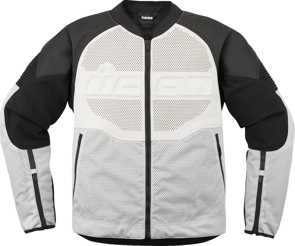 Outstanding ICON Overlord3™ Leather Jacket – White – Medium 2810-4119 Fine Crafted