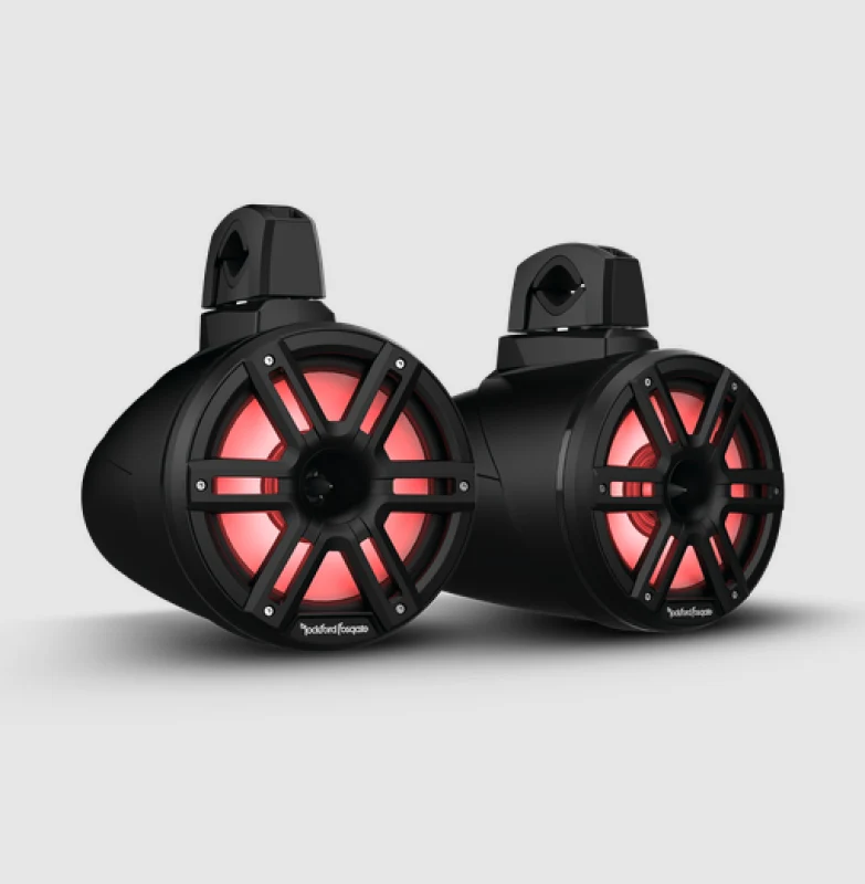 Genuine Rockford Fosgate M2 8in. Color Optix 2-Way Horn Loaded Wake Tower Speakers Pair – Black Official