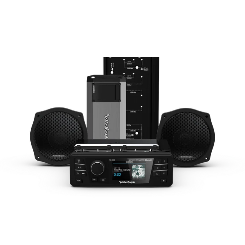 Authentic Rockford Fosgate 1998-2013 Harley Davidson Street Glide PMX Stage 2 Audio Kit Exclusive