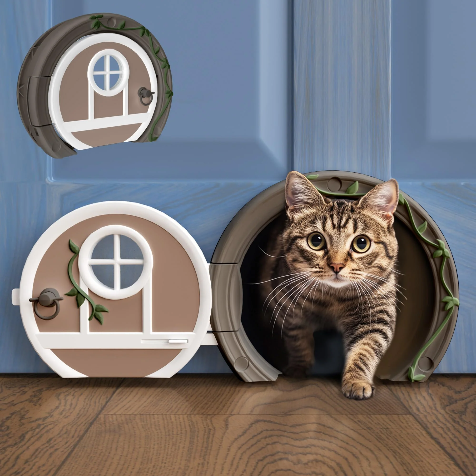 Green Gnome Door Cat Door for Interior Doors Purrfect Portal – Lockable No-Flap Easy Install Up to 20 lbs Comfortable