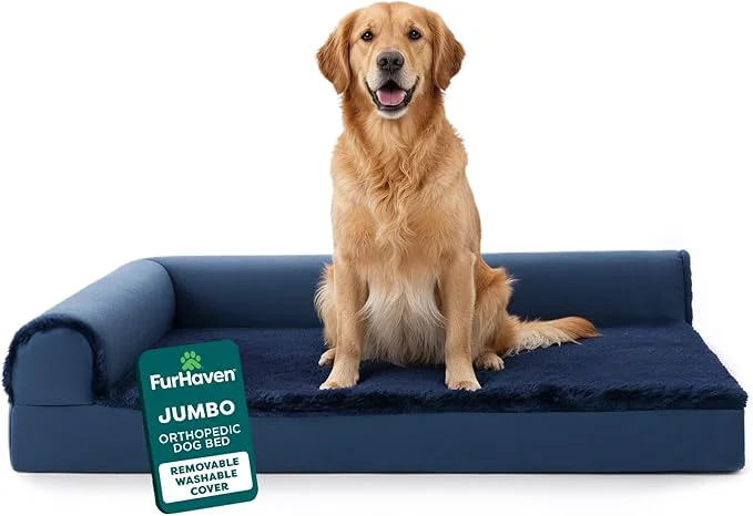 Trusted Furhaven Orthopedic Dog Bed for Large Dogs w Removable Bolsters Washable Minimalist