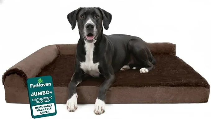 Durable Furhaven Orthopedic Dog Bed for Large Dogs w Removable Bolsters Washable Sustainable