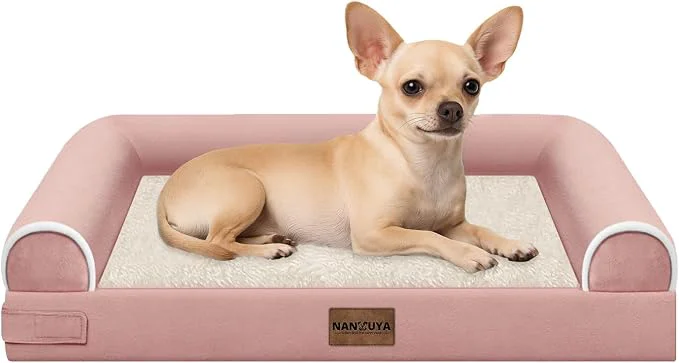 Premium Small Dog Bed Orthopedic Washable Beds Bolster Small Sized Dogs Bed Egg Crate Authentic