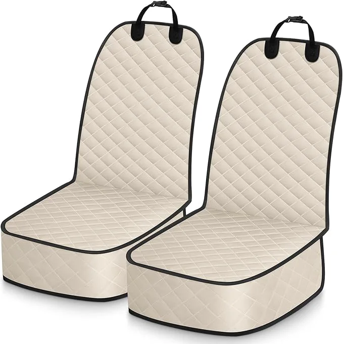 Natural Dog Car Seat Covers Waterproof Scratch-Proof Pet Front Cover for Cars Nonslip Pet Passenger Seat Cover Protector Universal Fit for Cars Trucks SU Medium Beige 2 PacksAbout ThisOverview World-Class
