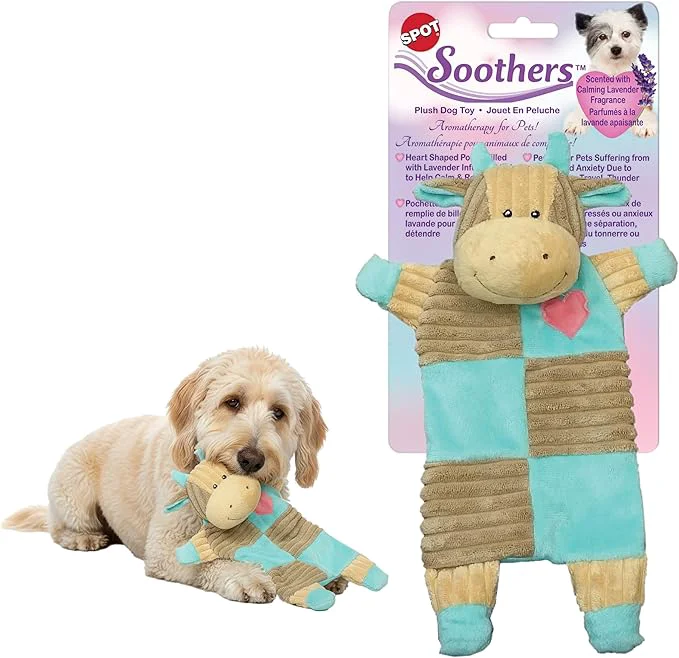 Functional SPOT Soothers- Crinkle Paper Dog Toy-Separation Anxiety Toys for Dogs Stuffing Scented with Calming Lavender Fragrance Beads to Safely Calm Relax Dogs and Puppies 13inAbout This Solid