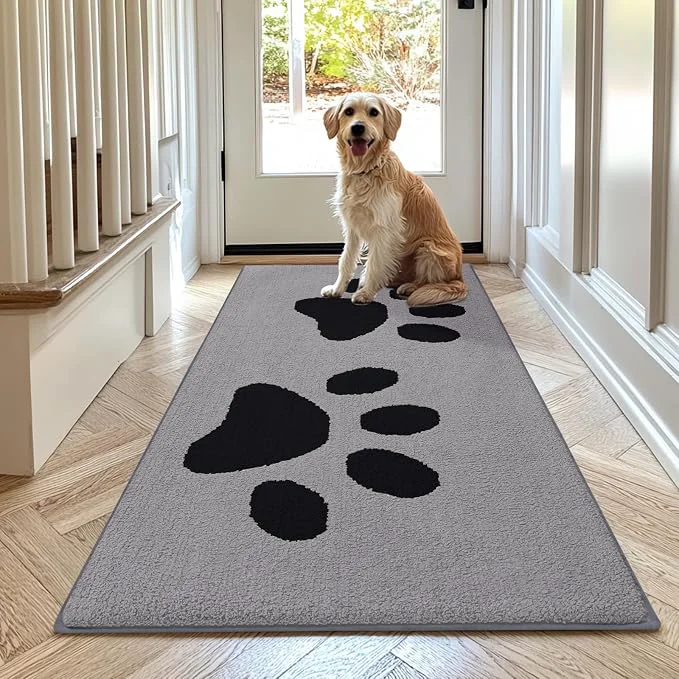 Luxury Buganda Dog Door Mat for Muddy Paws Absorbent Dirt Trapper Washable Indoor Reusable