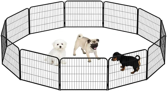 Durable Pet Dog Playpen 24 Inch 12 Panels Heavy Duty Metal Pet Exercise Pen Without Recyclable
