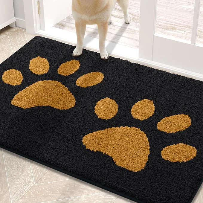 Modern Buganda Dog Door Mat for Muddy Paws Absorbent Dirt Trapper Washable Indoor Minimalist