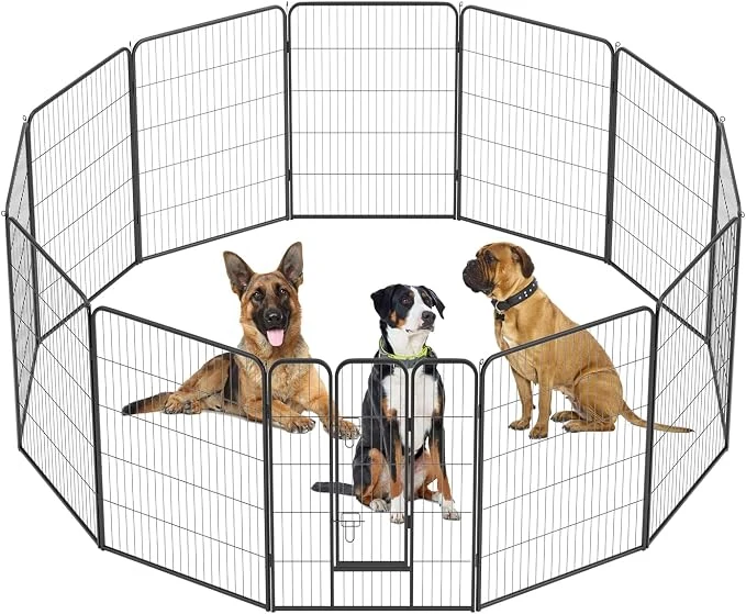 Secure Pet Dog Playpen 40 Inch 12 Panels Heavy Duty Metal Pet Exercise Pen Trendy