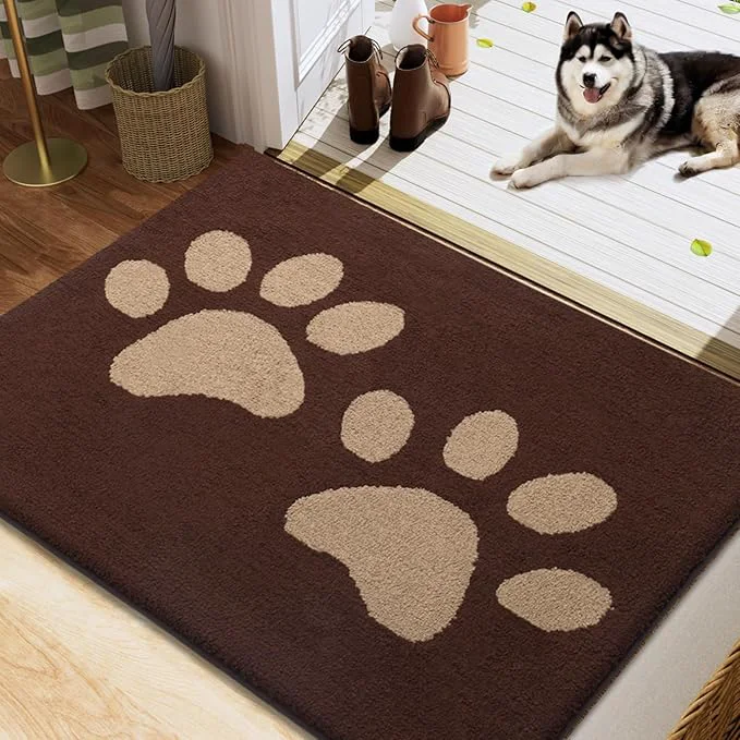 Minimalist Buganda Dog Door Mat for Muddy Paws Absorbent Dirt Trapper Washable Indoor Luxury