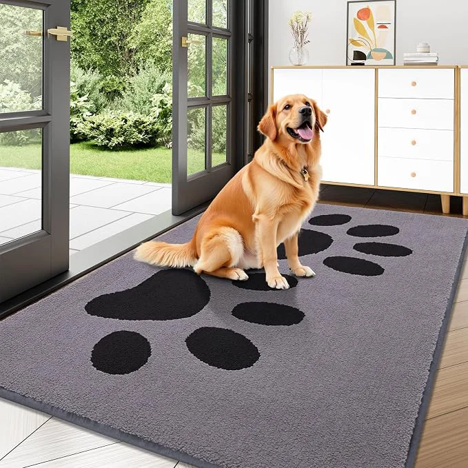 Easy-to-Use Buganda Dog Door Mat for Muddy Paws Absorbent Dirt Trapper Washable Indoor Original Design