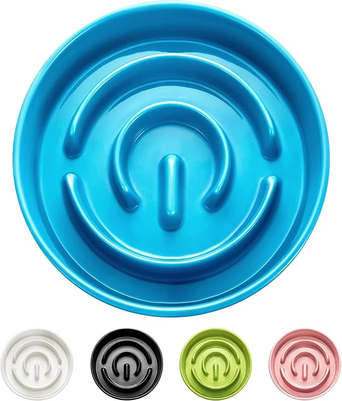 Responsible Ceramic Slow Feeder Dog Bowls 0.6 Cup Slow Feeder for Small Dogs Puzzle Maze Bowl Prevents Choking 6in BlueAbout ThisOverview Fine Crafted