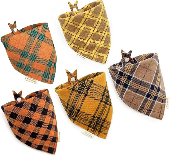 Smooth 5PCS Dog Bandanas with Button Advanced