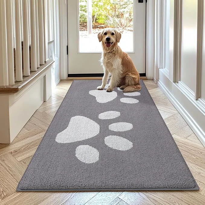 Sustainable Buganda Dog Door Mat for Muddy Paws Absorbent Dirt Trapper Washable Indoor Classic
