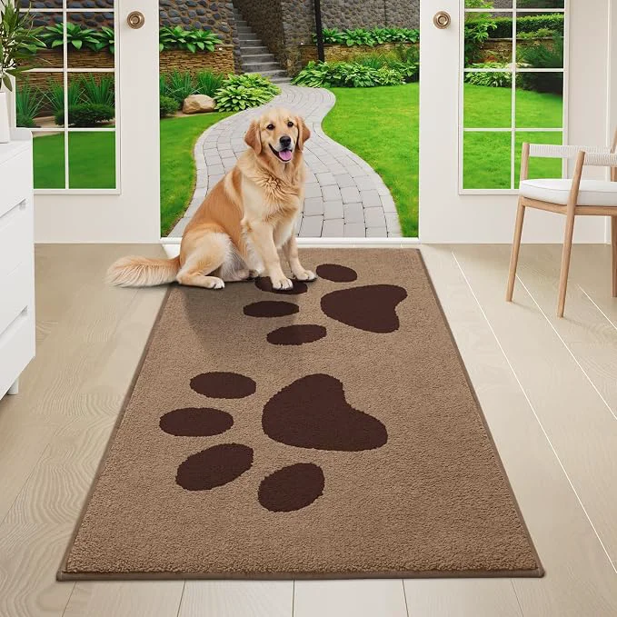High-Performance Buganda Dog Door Mat for Muddy Paws Absorbent Dirt Trapper Washable Indoor Specialty