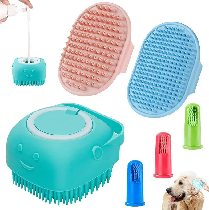 Minimalist Comotech 3-in-1 Dog Grooming Brush Adjustable Handle Shampoo Brush Scrubber Fine Crafted