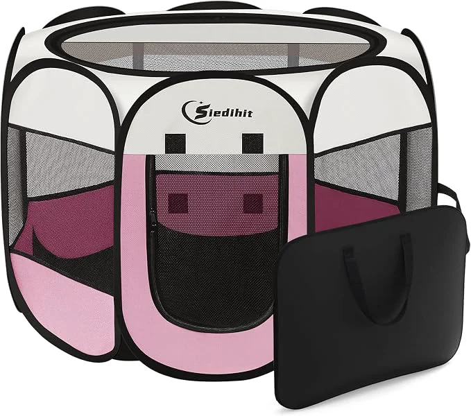 Exceptional Pink Puppy Playpen for Middle Dog Cat Dog Tent Crates Cage Indoor Outdoor Unique