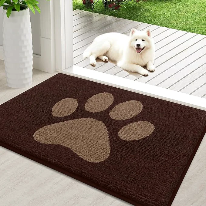 Authentic Buganda Dog Door Mat for Muddy Paws Absorbent Dirt Trapper Non Slip Indoor Easy-to-Use