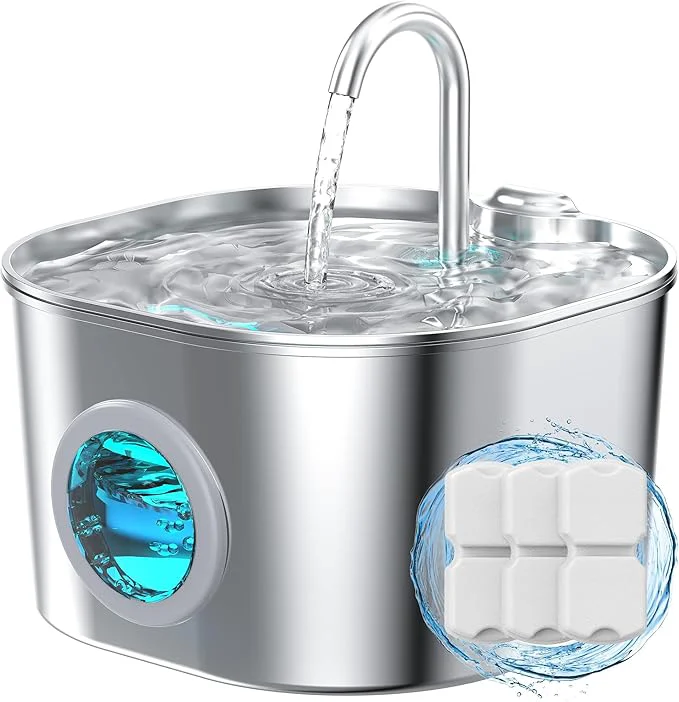 Selected Cat Water Fountain Stainless Steel Pet Fountains for Cats Dog Indoor Automatic Waterer Bowls for Drinking Small Animal Water Dispenser Metal Pets Watering Faucet Bottle Auto Kitty Watering SuppliesAbout ThisOverview Trendy