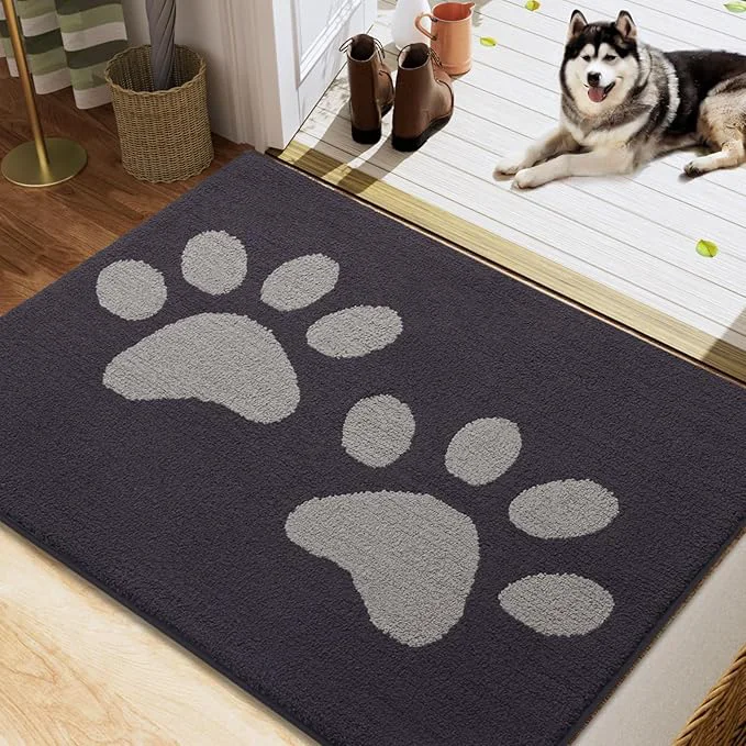 Trusted Buganda Dog Door Mat for Muddy Paws Absorbent Dirt Trapper Washable Indoor Traditional