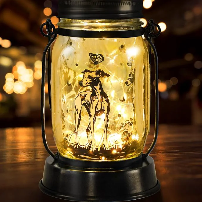 Safe Greyhound Gifts for Women Men Greyhound Solar Lanterns Mom Birthday Speedster Solid