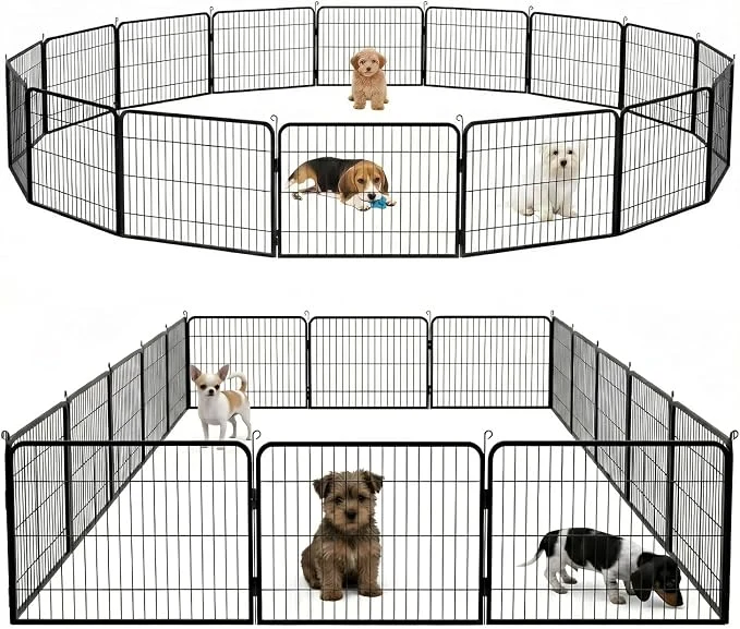 User-Friendly Pet Dog Playpen 24 Inch 16 Panels Heavy Duty Metal Pet Exercise Pen Indoor Original Design