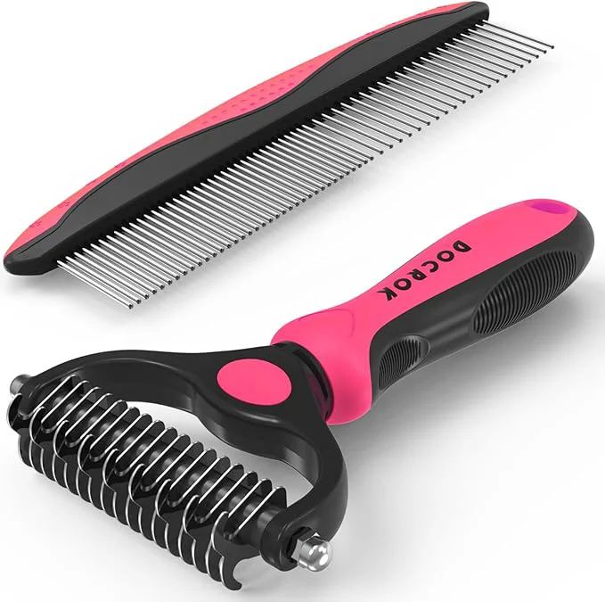 Original Pet Grooming Brush Comb Combo Cat Dog Brush for Shedding Dematting Undercoat Rake for Long-haired Pets PinkAbout ThisOverview High-End