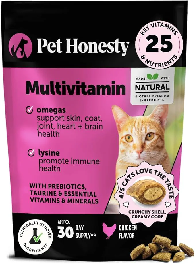 Original Cat Multivitamin Crunchy Creamy Chews – Cat Treats for Health Immune Joint Support Skin Coat Digestion – Vitamins with Omega 3s Lysine Probiotics 30 Day Supply About This Breathable