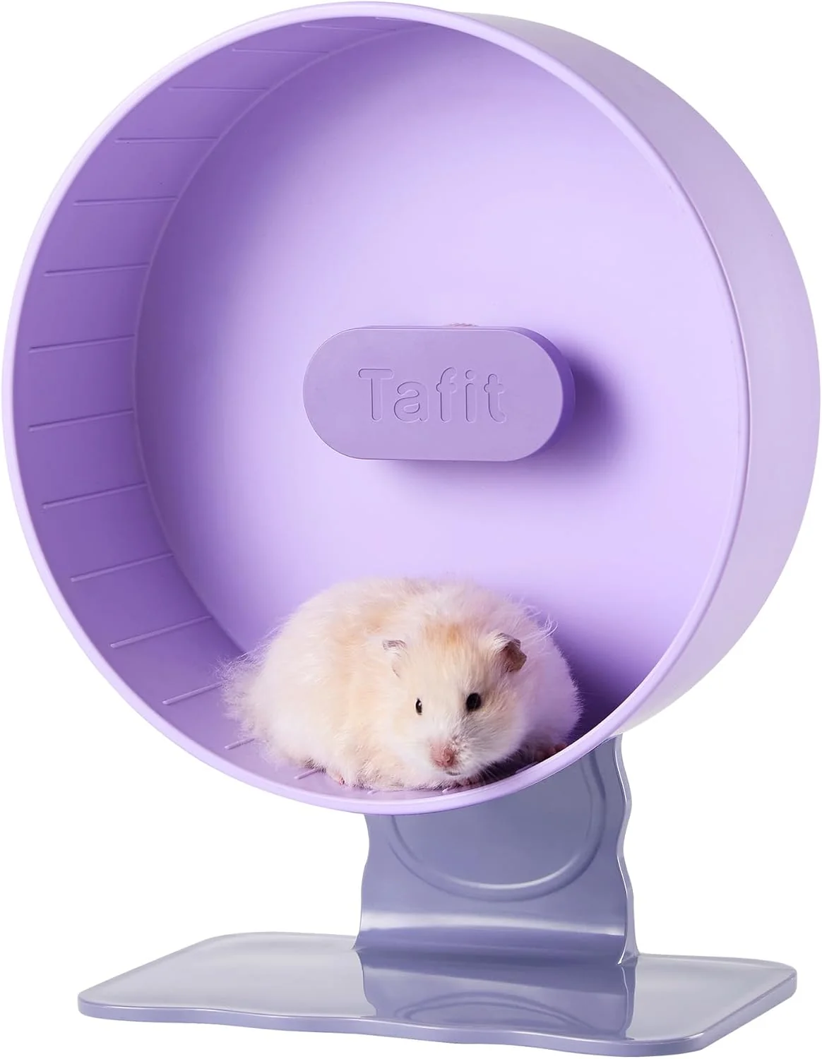 Genuine Quiet Hamster Wheel 10.2 Inch Dual-Bearings Silent Small Animals Running Exercise Wheel Height Adjustable for Syrian Hamsters Gerbils Rats or Other Small Pets Taro Purple Premium Material