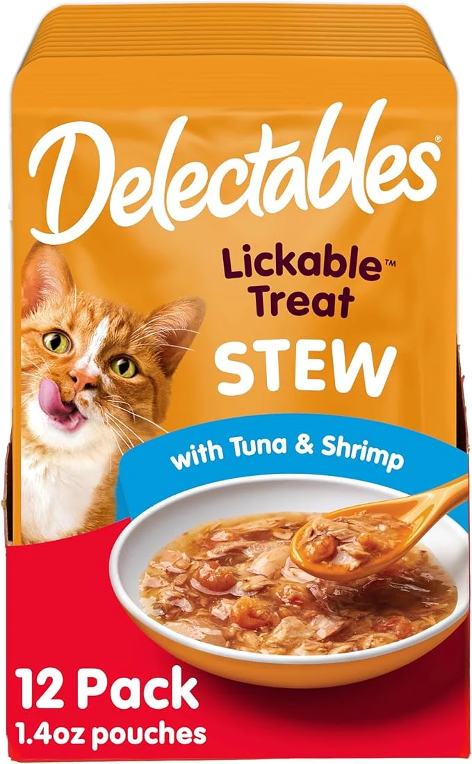 Crafted Hartz Delectables Stew Lickable Wet Cat Treats for Adult Senior Cats Tuna Shrimp 12 Count 1.4 Ounce Pack of 12 About This Organic