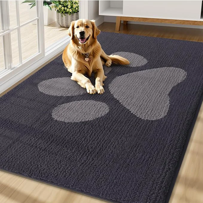Optimized Buganda Dog Door Mat for Muddy Paws Absorbent Dirt Trapper Non Slip Indoor High-Performance