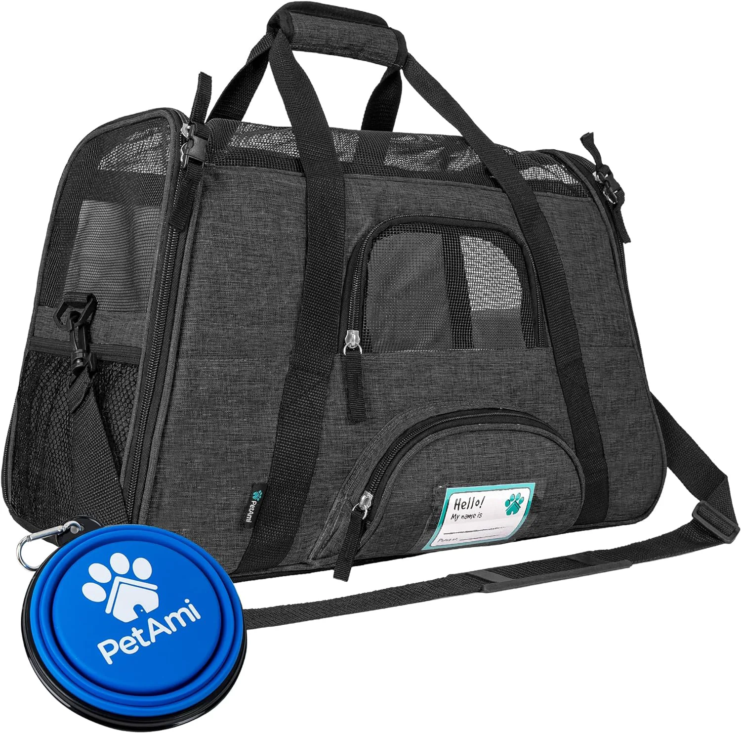 Sustainable PetAmi Airline Pet Carrier for Cat Soft Sided Dog Carrier for Small Dog Cat Travel Supplies Accessories Indoor Cats Ventilated Pet Carrying Bag Medium Kitten Puppy Large Heather Dark Gray Effective
