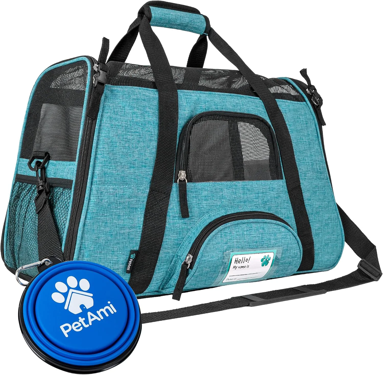 Breathable PetAmi Airline Pet Carrier for Cat Soft Sided Dog Carrier for Small Dog Cat Travel Supplies Accessories Indoor Cat Ventilated Pet Carrying Bag Medium Large Kitten Puppy Small Heather Blue Exclusive