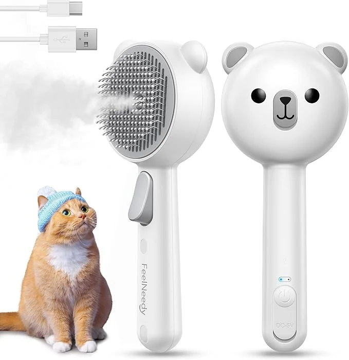 Effective Cat Steam Brush Brushes for Indoor Cats with Release Button Dual Speed Spray USB Rechargeable Grooming Supplies Cat Brush for Shedding Suitable for All Long-haired and Short-haired PetsAbout ThisOverview Comfortable